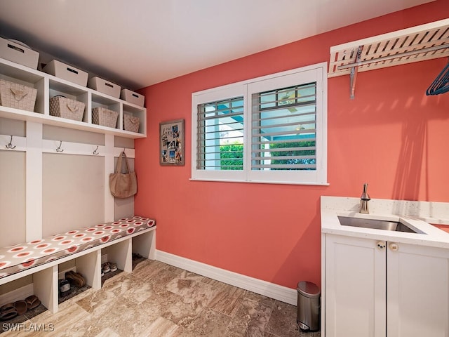 mudroom with sink