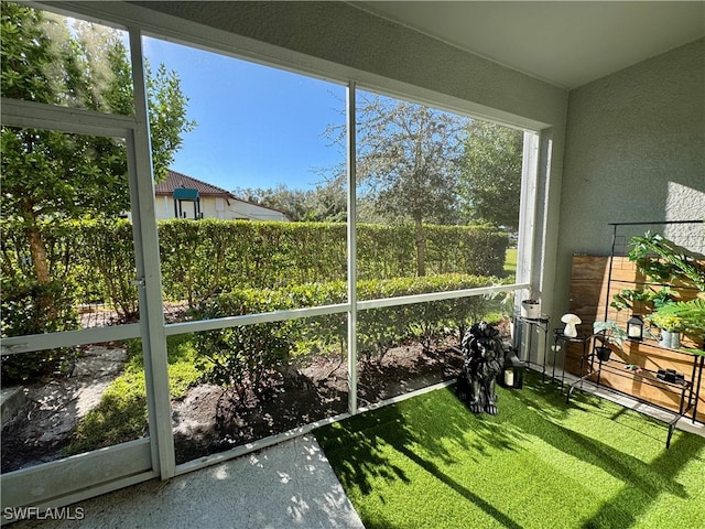 view of unfurnished sunroom