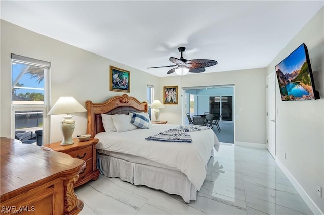 bedroom with ceiling fan