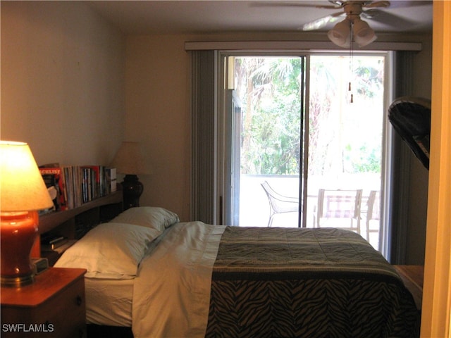 bedroom featuring ceiling fan