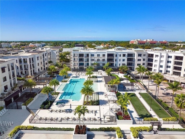 1111 Central Ave Unit 211, Naples, FL 34102 - aerial view of a pool