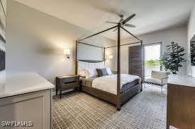 bedroom featuring ceiling fan