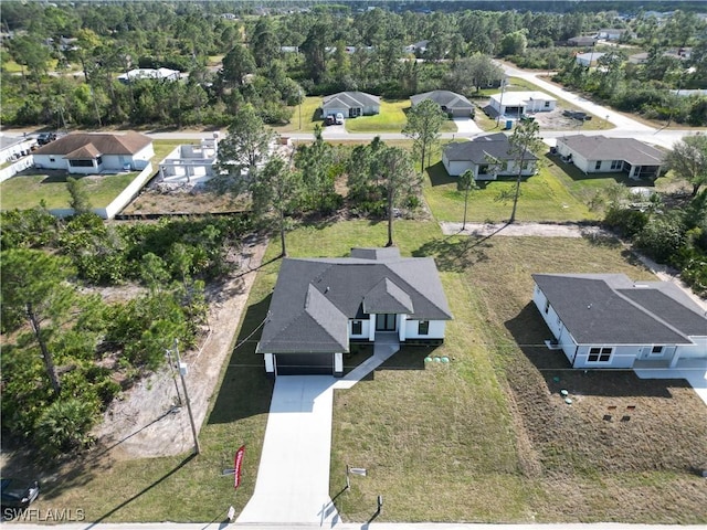 bird's eye view with a residential view