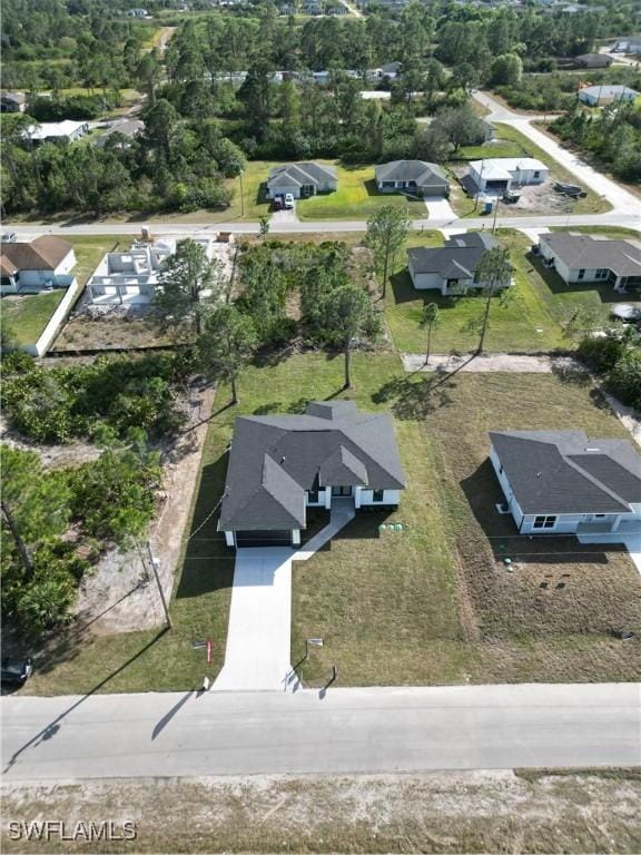 drone / aerial view with a residential view