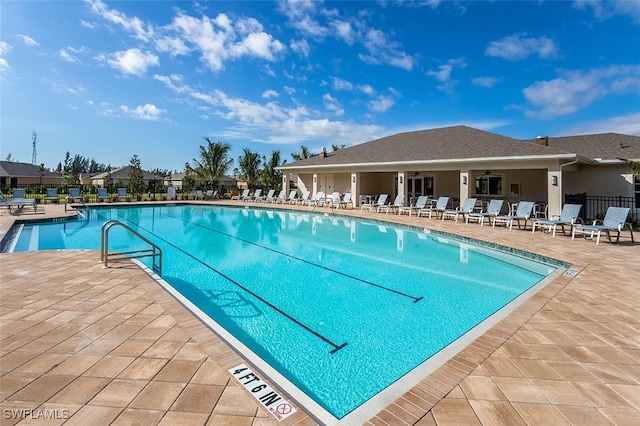 view of pool with a patio area