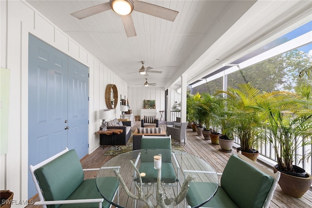 view of sunroom