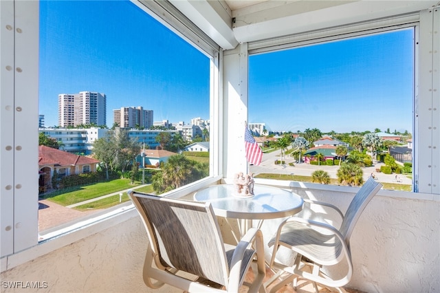 view of sunroom