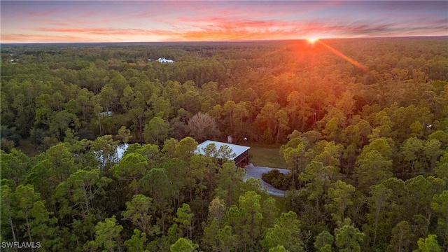 view of aerial view at dusk