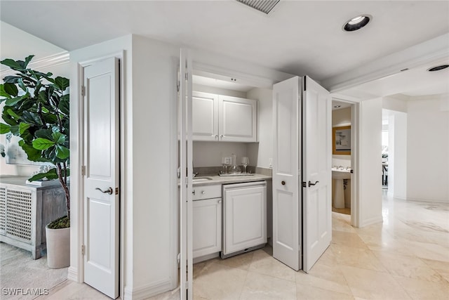 bar with white cabinets