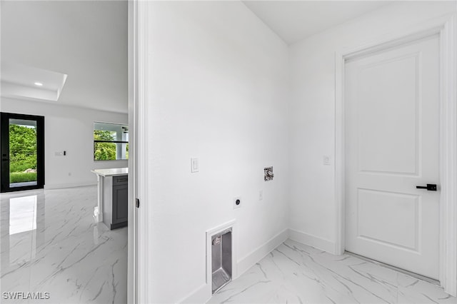 laundry room featuring hookup for an electric dryer and washer hookup