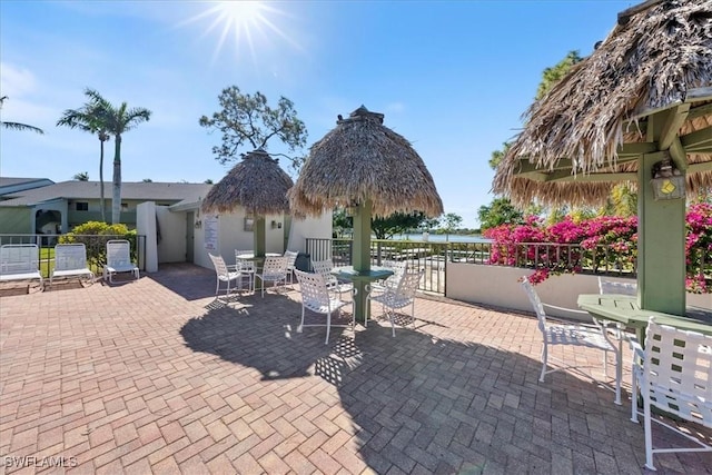 view of patio / terrace with a gazebo