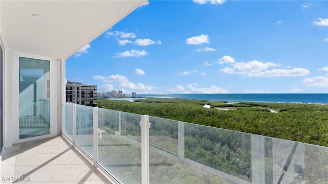 balcony with a water view