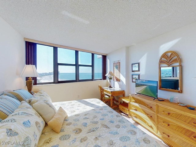 bedroom with a textured ceiling