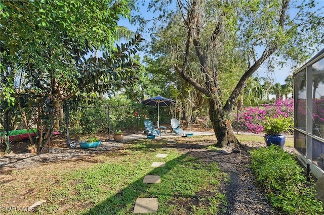 view of yard with fence