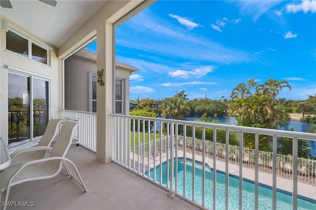 balcony with a water view