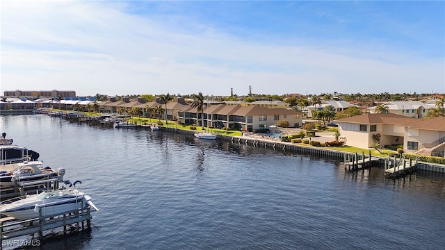 water view with a dock