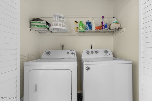 laundry area featuring separate washer and dryer