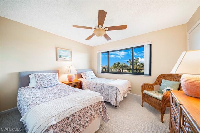 1440 Middle Gulf Dr Unit 2E, Sanibel, FL 33957 - bedroom with carpet, baseboards, and a ceiling fan