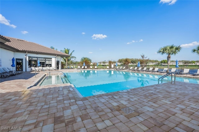 view of pool with a patio area