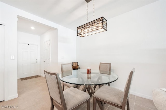 view of tiled dining space