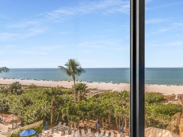 water view featuring a beach view