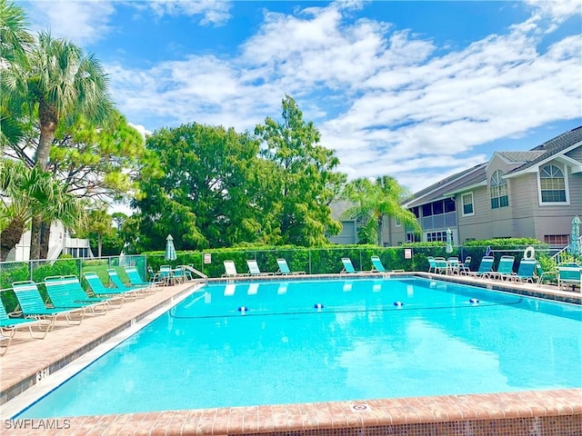 view of pool featuring a patio area