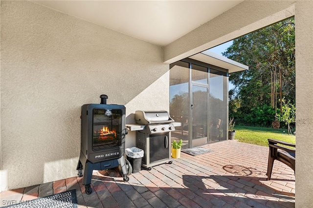 view of patio featuring grilling area