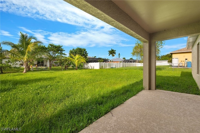 view of yard with a patio area