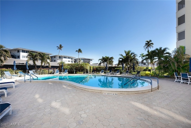 view of pool featuring a patio area