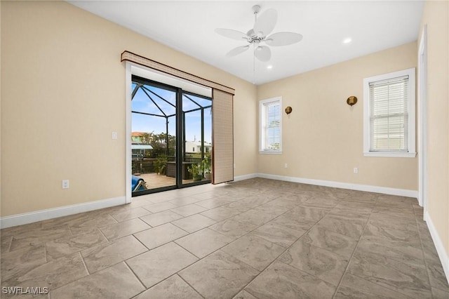 2405 Cherimoya Ln, Saint James City, FL 33956 - unfurnished room featuring ceiling fan and recessed lighting
