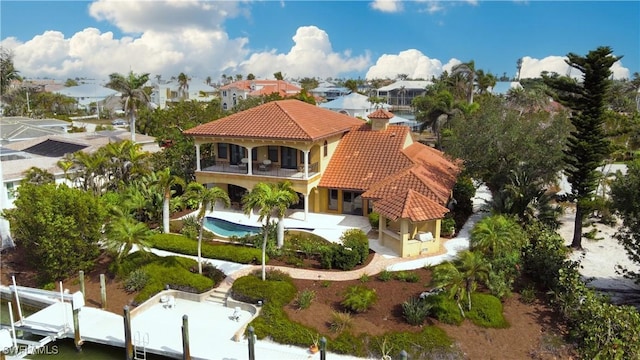 aerial view featuring a residential view