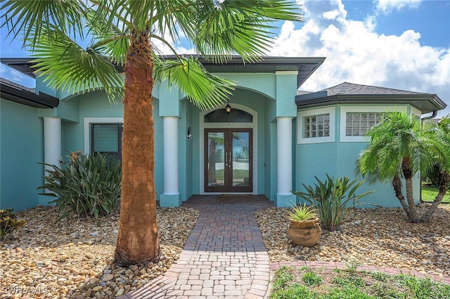 entrance to property with french doors