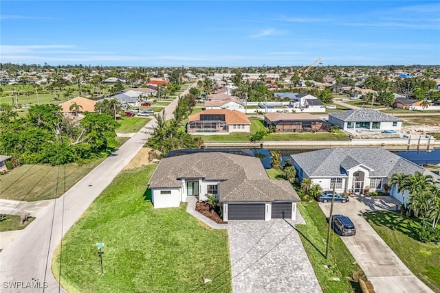 drone / aerial view with a residential view