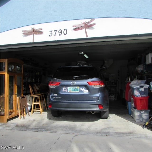 view of garage