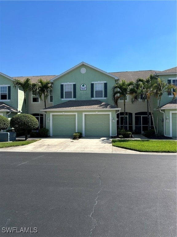 view of front property with a garage