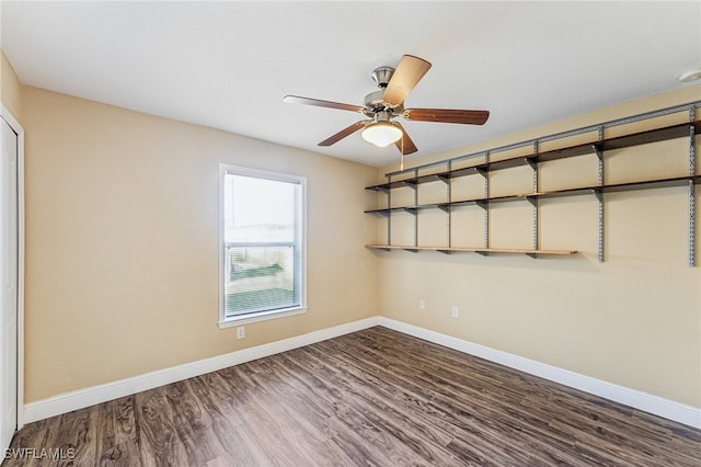 spare room with wood-type flooring