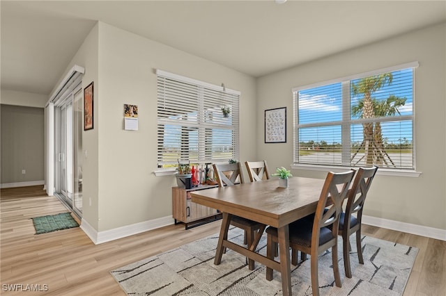 dining room featuring light hardwood / wood-style flooring