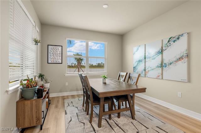 dining room featuring light hardwood / wood-style floors