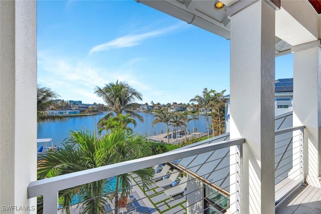 balcony with a water view