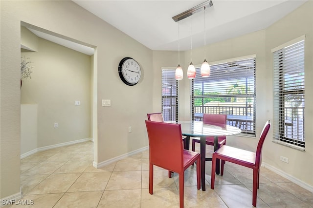 view of tiled dining room