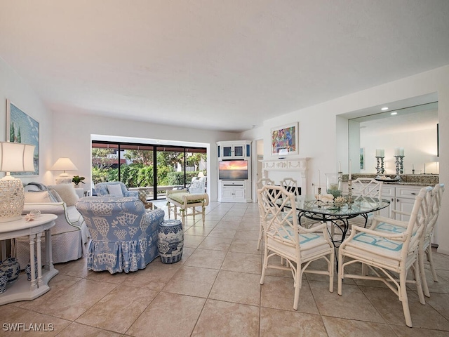 view of tiled dining space