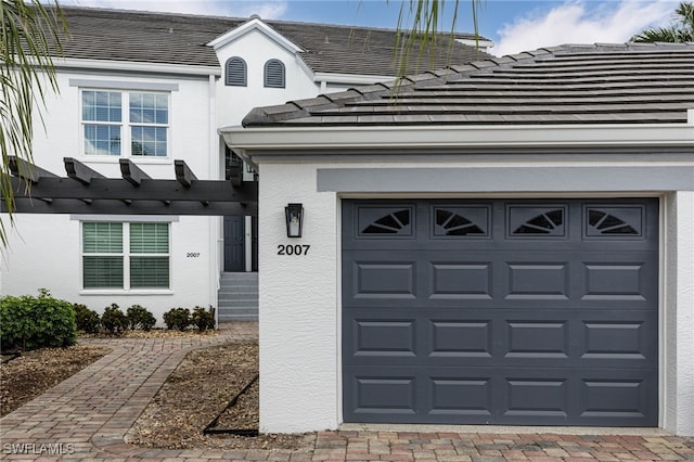 view of garage