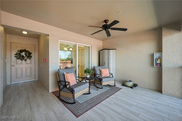 view of patio / terrace with ceiling fan