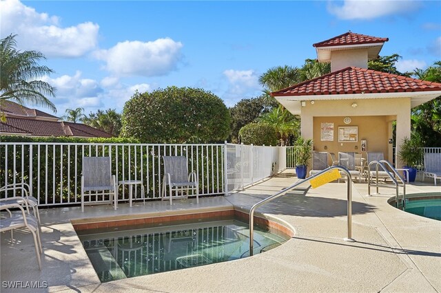 view of pool with a patio area