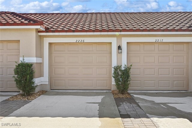 view of garage