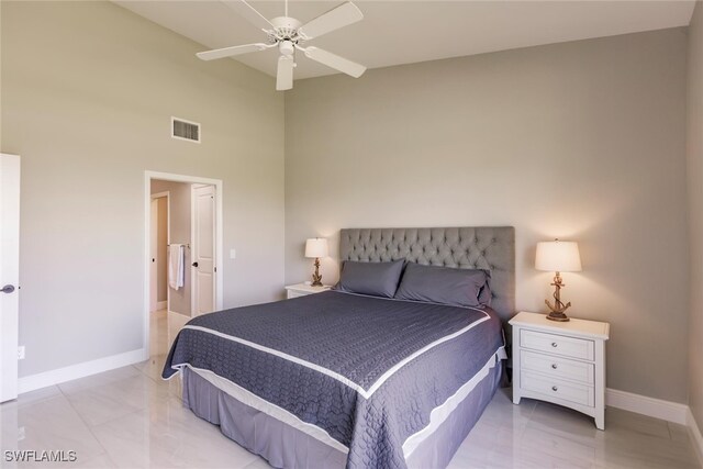 bedroom with ceiling fan