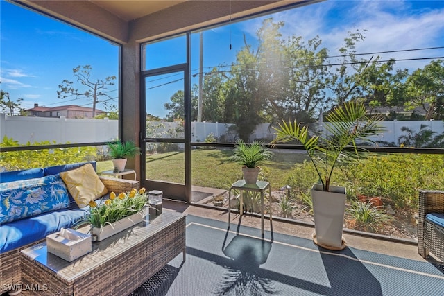 view of sunroom