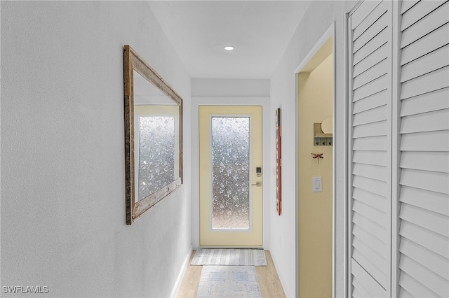 entryway featuring light wood-type flooring