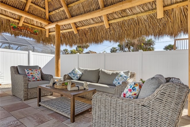 view of patio / terrace with a gazebo