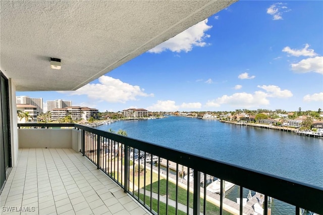 balcony with a water view